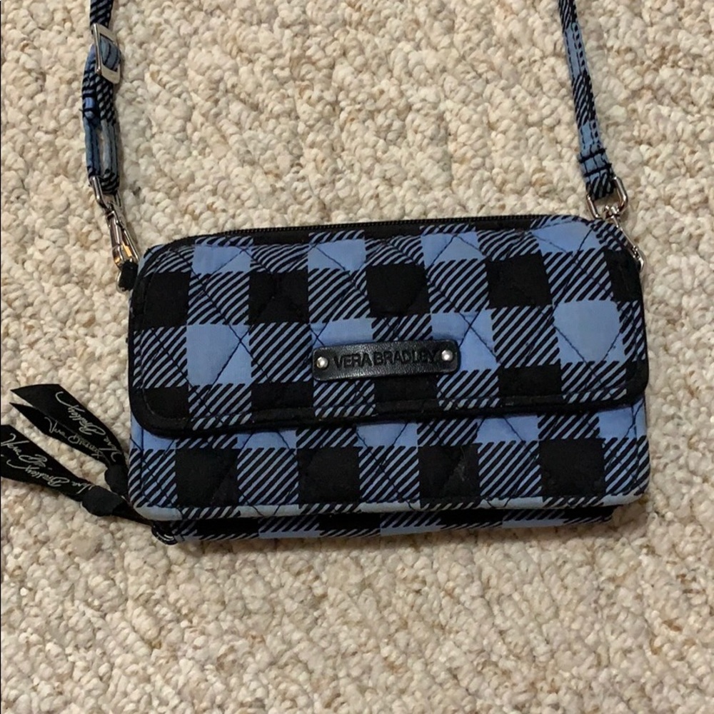 Adjustable Blue and Black cross body Mini Bag